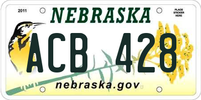 NE license plate ACB428