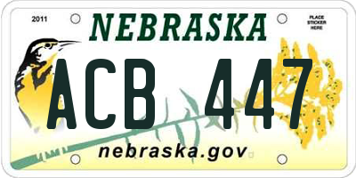 NE license plate ACB447