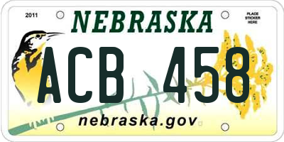 NE license plate ACB458