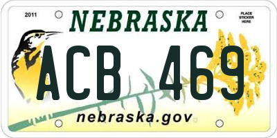 NE license plate ACB469