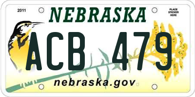 NE license plate ACB479