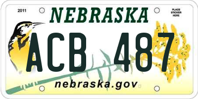 NE license plate ACB487