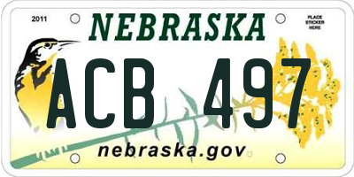 NE license plate ACB497