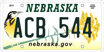 NE license plate ACB544