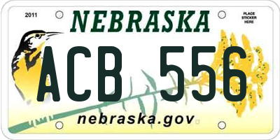 NE license plate ACB556