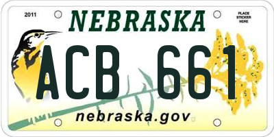 NE license plate ACB661