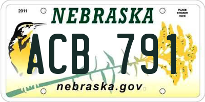 NE license plate ACB791