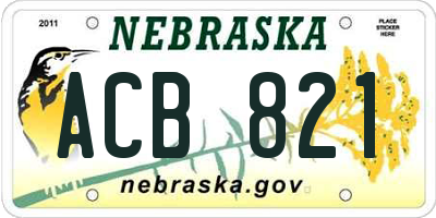 NE license plate ACB821