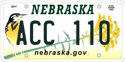 NE license plate ACC110