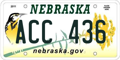 NE license plate ACC436