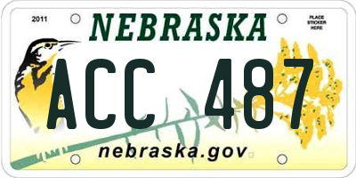 NE license plate ACC487