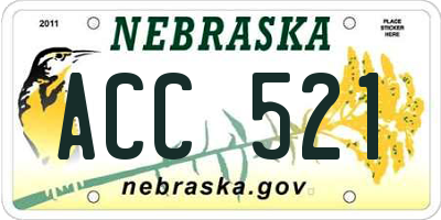 NE license plate ACC521