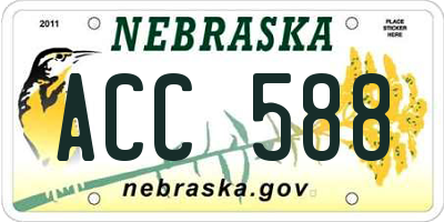 NE license plate ACC588
