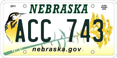 NE license plate ACC743