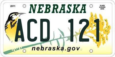 NE license plate ACD121