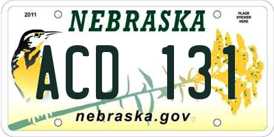 NE license plate ACD131