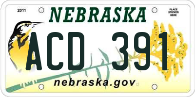 NE license plate ACD391