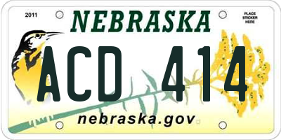 NE license plate ACD414