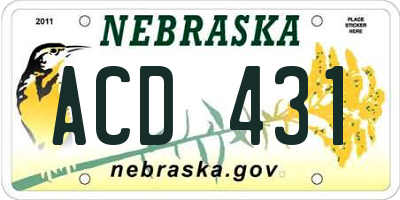 NE license plate ACD431