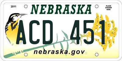 NE license plate ACD451