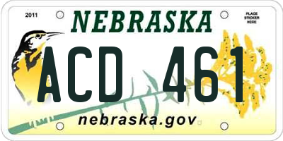 NE license plate ACD461
