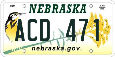 NE license plate ACD471