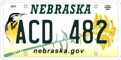 NE license plate ACD482