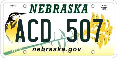 NE license plate ACD507