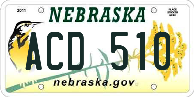 NE license plate ACD510