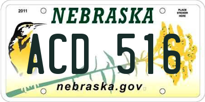 NE license plate ACD516