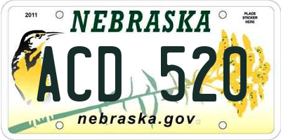 NE license plate ACD520