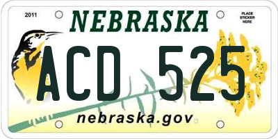 NE license plate ACD525