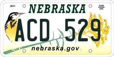 NE license plate ACD529