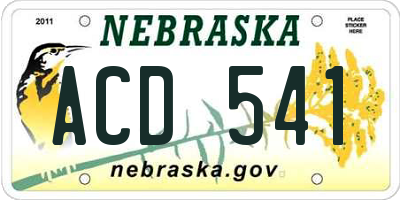 NE license plate ACD541