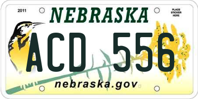 NE license plate ACD556