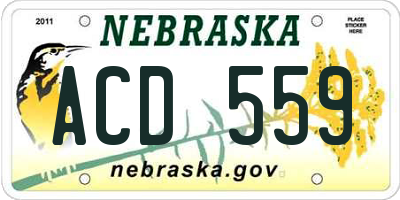 NE license plate ACD559