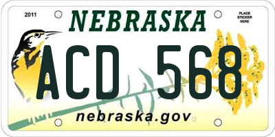 NE license plate ACD568