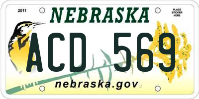 NE license plate ACD569