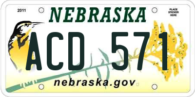 NE license plate ACD571