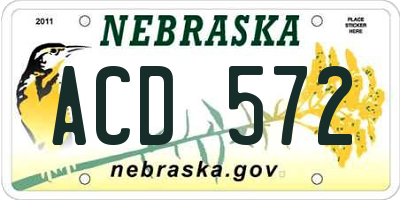 NE license plate ACD572