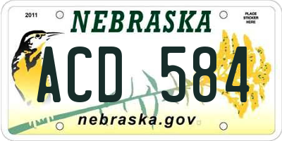 NE license plate ACD584