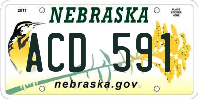 NE license plate ACD591