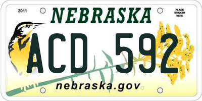 NE license plate ACD592