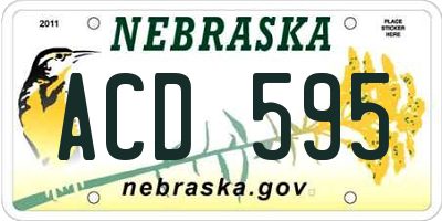 NE license plate ACD595