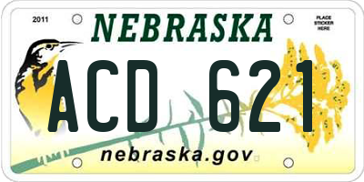 NE license plate ACD621