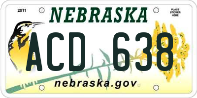 NE license plate ACD638