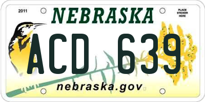 NE license plate ACD639