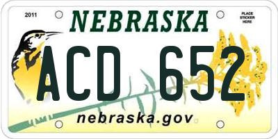 NE license plate ACD652