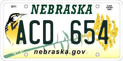 NE license plate ACD654