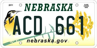 NE license plate ACD661